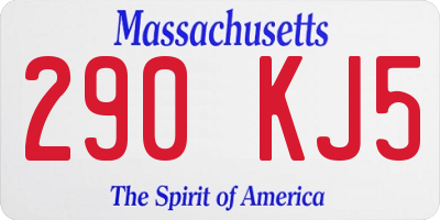 MA license plate 290KJ5