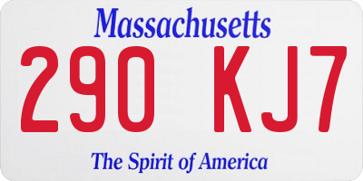 MA license plate 290KJ7
