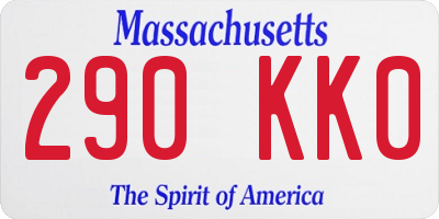 MA license plate 290KK0