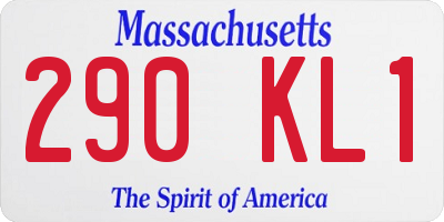 MA license plate 290KL1