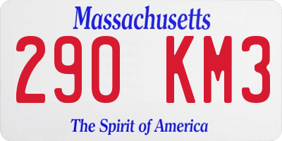MA license plate 290KM3