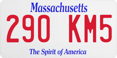 MA license plate 290KM5
