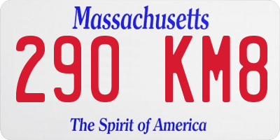 MA license plate 290KM8