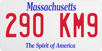 MA license plate 290KM9