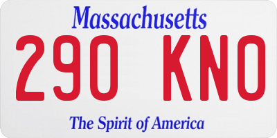 MA license plate 290KN0