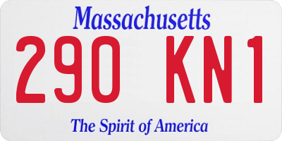 MA license plate 290KN1