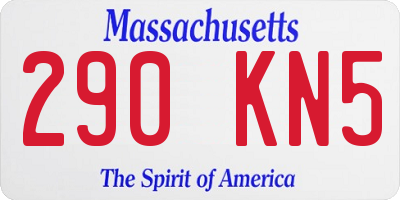 MA license plate 290KN5