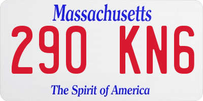 MA license plate 290KN6