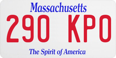 MA license plate 290KP0