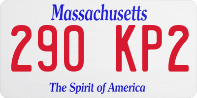 MA license plate 290KP2