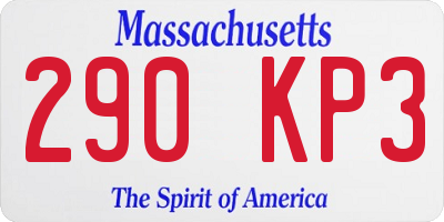 MA license plate 290KP3