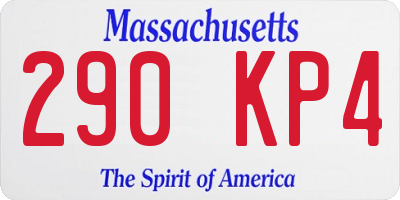 MA license plate 290KP4