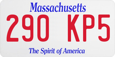 MA license plate 290KP5