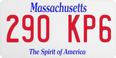 MA license plate 290KP6