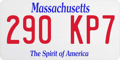 MA license plate 290KP7