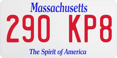 MA license plate 290KP8
