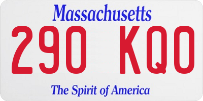 MA license plate 290KQ0