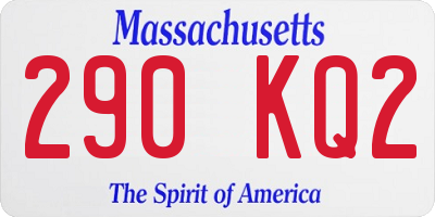 MA license plate 290KQ2