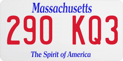 MA license plate 290KQ3
