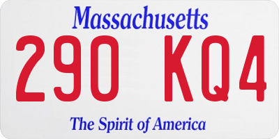 MA license plate 290KQ4