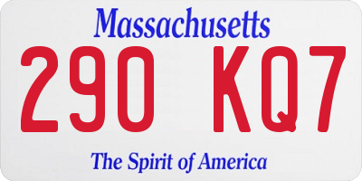 MA license plate 290KQ7