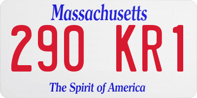 MA license plate 290KR1