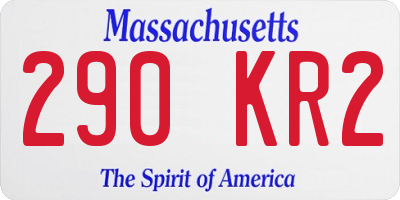 MA license plate 290KR2