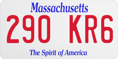 MA license plate 290KR6