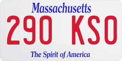 MA license plate 290KS0