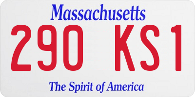 MA license plate 290KS1