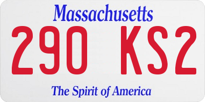 MA license plate 290KS2