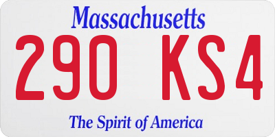 MA license plate 290KS4