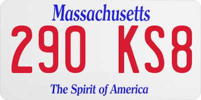 MA license plate 290KS8