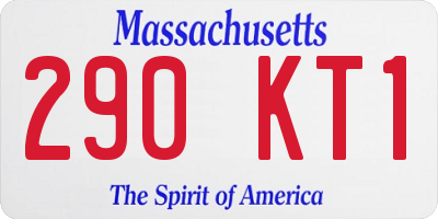 MA license plate 290KT1