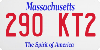 MA license plate 290KT2