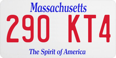 MA license plate 290KT4