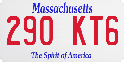 MA license plate 290KT6