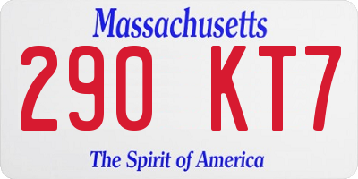 MA license plate 290KT7