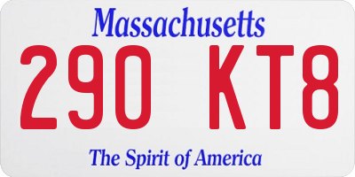 MA license plate 290KT8