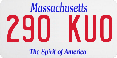 MA license plate 290KU0
