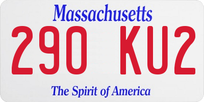 MA license plate 290KU2