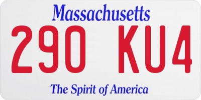 MA license plate 290KU4