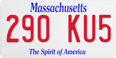 MA license plate 290KU5