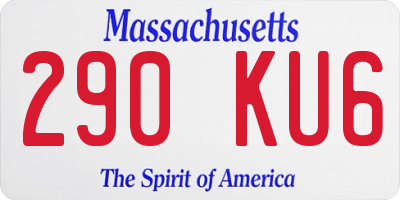 MA license plate 290KU6