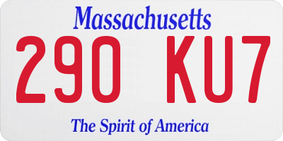 MA license plate 290KU7