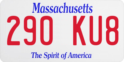 MA license plate 290KU8