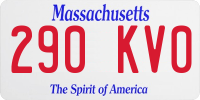 MA license plate 290KV0