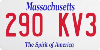 MA license plate 290KV3