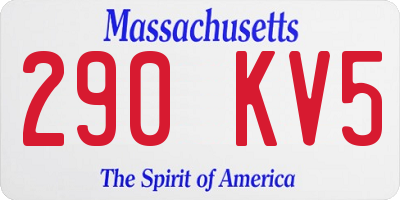 MA license plate 290KV5