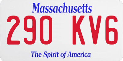 MA license plate 290KV6